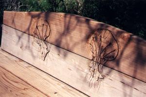 Bench with Jellyfish carving